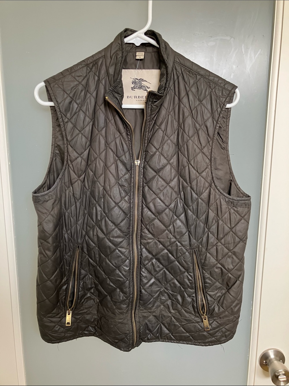Burberry Quilted Leather Vest in Brown